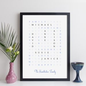 Personalised Family Wordsearch Print - classic style