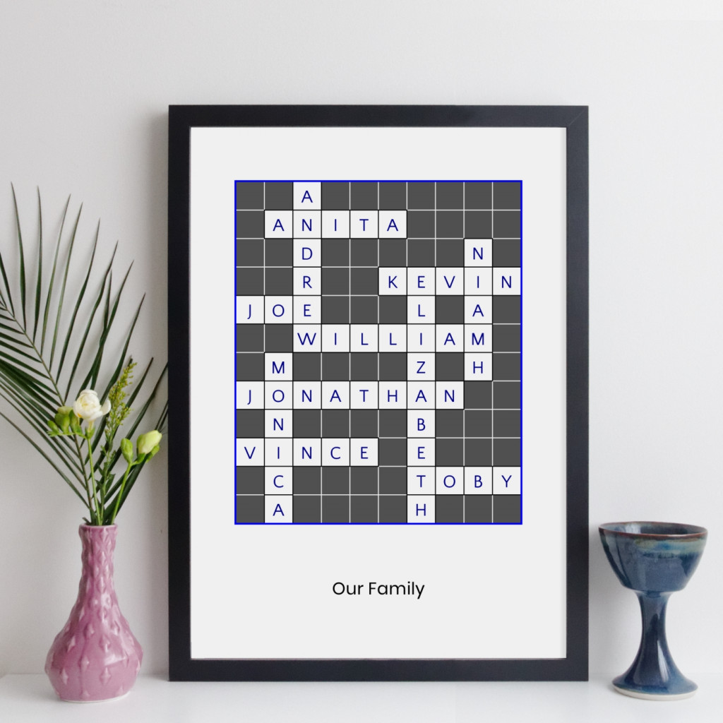 elevencorners personalised crossword print