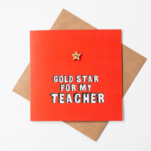 Gold Star Thank You Teacher Card