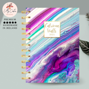 Purple Abstract Personalised Planner Diary Journal