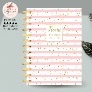 Pink Stripes Personalised Planner Diary Journal