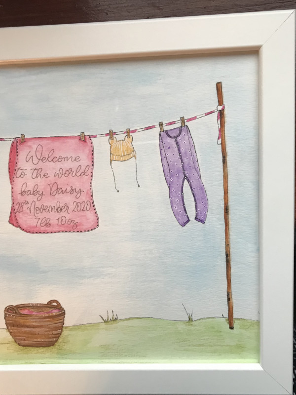 Hand drawn and Painted New Baby Clothesline - IMG 2135 scaled