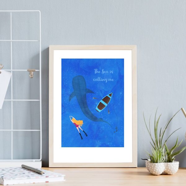 The Sea Is Calling Me - A4 Art Print