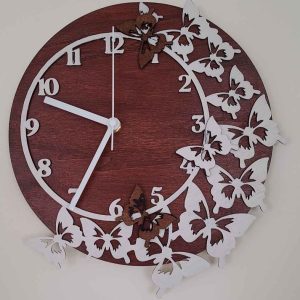Handmade Wooden Butterfly Clock
