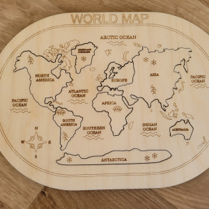 Wooden World Map Puzzle