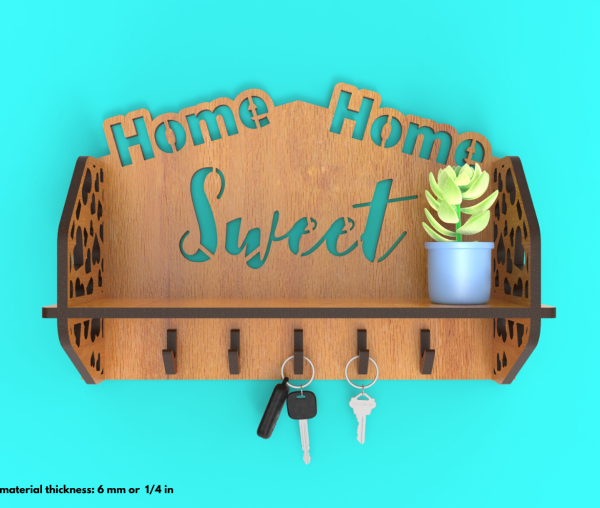 Handmade Wooden Key Holder - 6mmsweet home