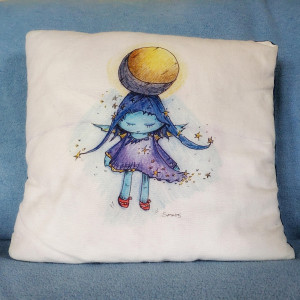 Cushion cover with girl