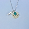 Holy Communion Personalised Necklace with Birthstone