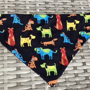 Dog Bandana Colourful Dogs and Paw Prints