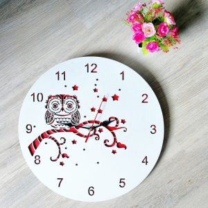 Wooden Decorative Wall Clock Owl