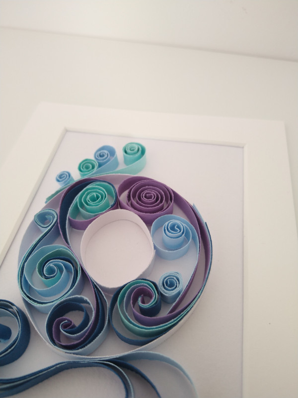 Initial Paper Quilling Wall Art Frame- Blue Tones - IMG 20210906 150900592 scaled