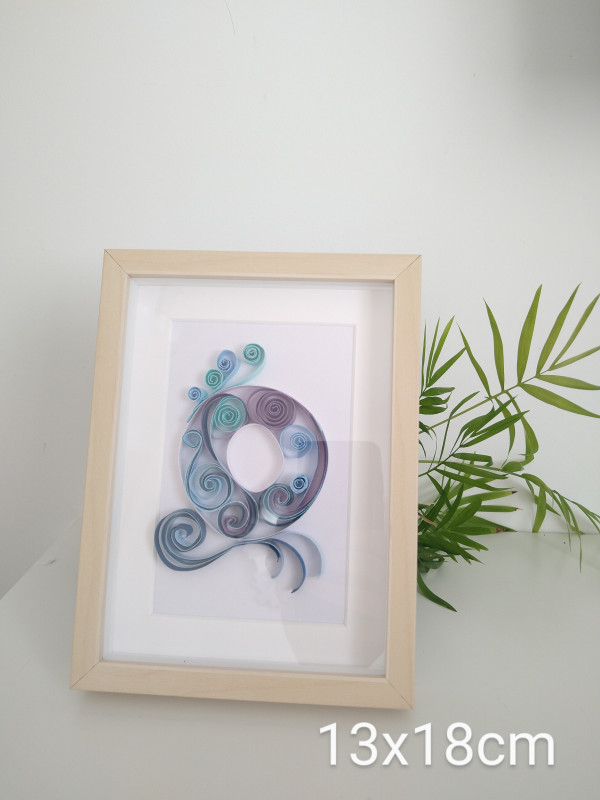 Initial Paper Quilling Wall Art Frame- Blue Tones - IMG 20210906 1512267602 scaled