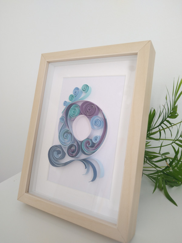 Initial Paper Quilling Wall Art Frame- Blue Tones - IMG 20210906 151230197 scaled