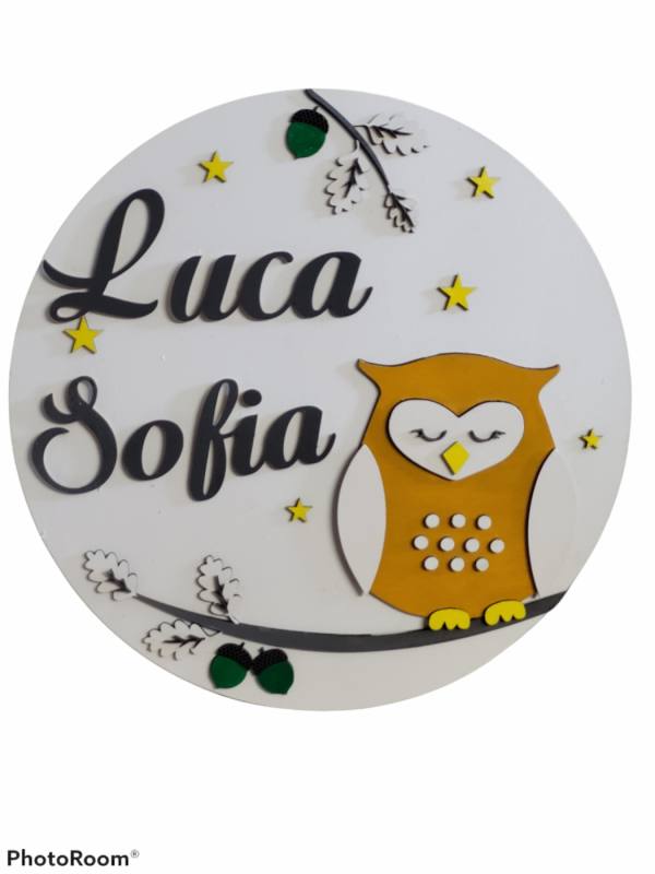 Personalised Owl Name Sign