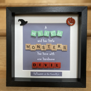 Halloween Family Scrabble Frame