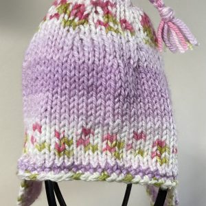 Adult Nordic-Style Knitted Hat Lavender Blossom
