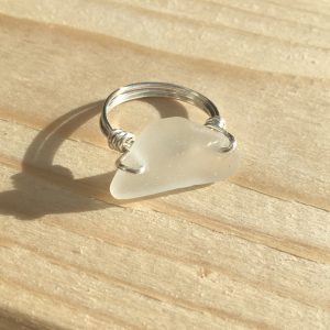 White Sea Glass Ring