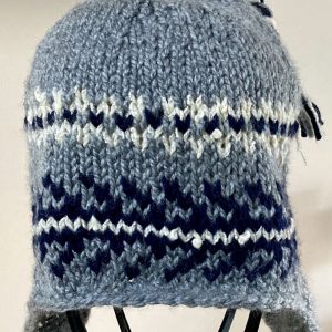 Adult Nordic-Style Knitted Hat - Grey, Navy, Ivory