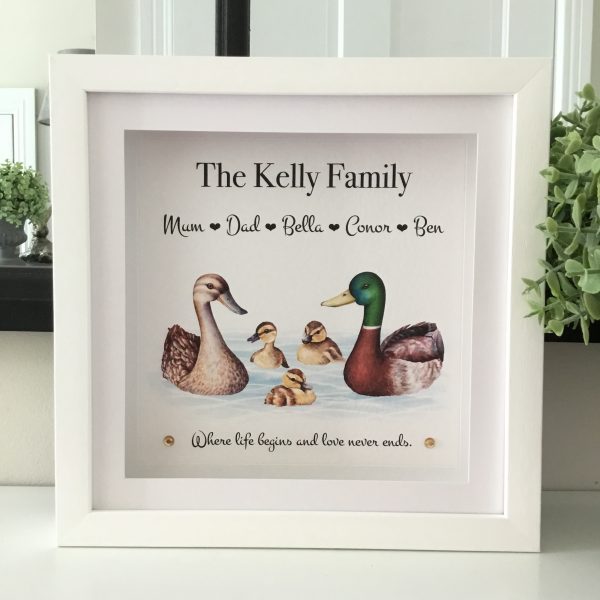 Personalised Family Ducks Frame