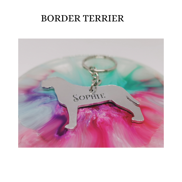 Personalised Dog Breed Keyring - BORDER TERRIER 2