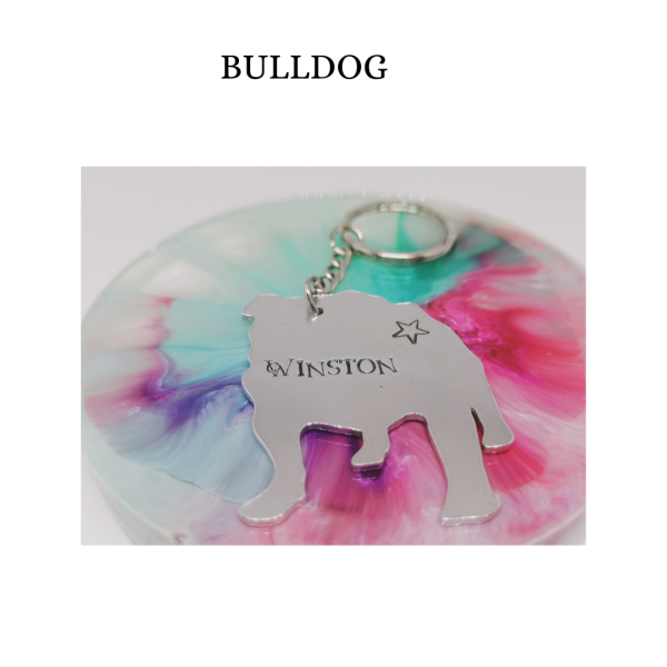 Personalised Dog Breed Keyring - BULLDOG 2