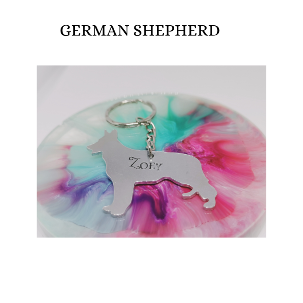 Personalised Dog Breed Keyring - GERMAN SHEPHERD 2
