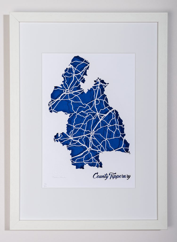 County Tipperary papercut map