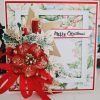 Merry Christmas Red Poinsettia Handmade Card