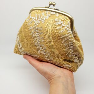 Gold Lace Clutch Bag
