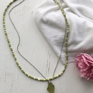 Green & Silver Double Necklace