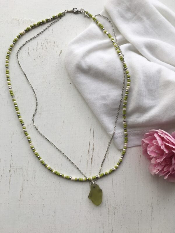Green & Silver Double Necklace
