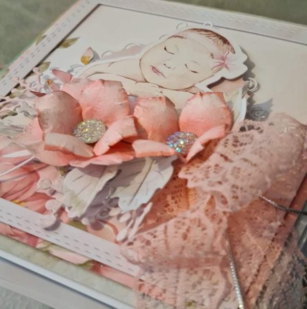 Baby Girl Arrival Handmade Card - received 4701205226610562