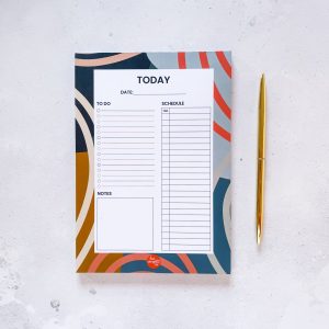Blue Patterned Daily Planner Pad