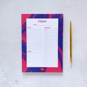 Pink and Blue Daily Planner Pad