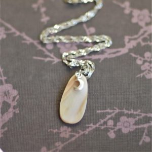 Silver Moon Mother Of Pearl Necklace
