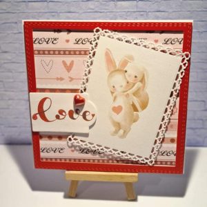 Bunny Love - Valentines Day Handmade Card