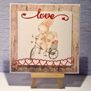 Bunnies Love - Handmade Valentines Day Card