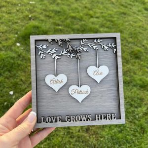 Personalised Couple Hanging Hearts