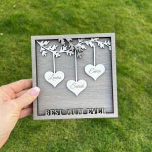 Personalised Mother Gift Hanging Hearts