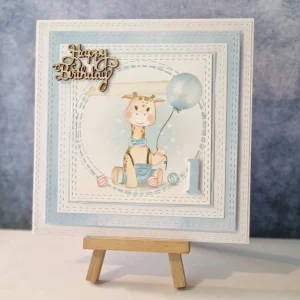 1st Birthday Giraffe Handmade Card