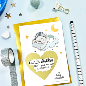 Godmother Proposal Scratch Card Blue Baby