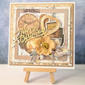 Happy birthday in gold - Handmade Card