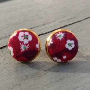 Liberty Fabric Button Earrings