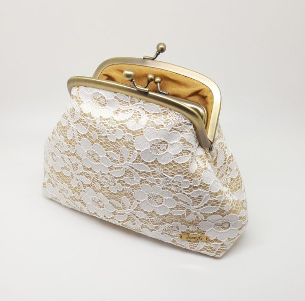 White Lace Bridal Clutch Bag