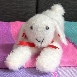 Bunny Sock Toy - Sweetheart White Fuzzy