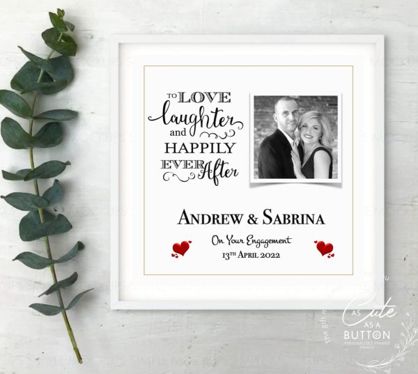 As Cute as a Button Personalised Framed Prints engagement
