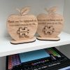 Personalised Wooden Apple with Puzzle Piece