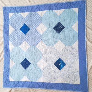 Blue or Pink Flower Baby Quilt