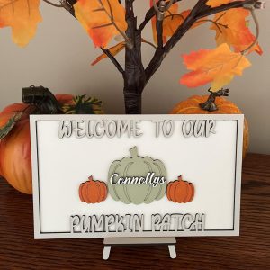 Pumpkin Patch Freestanding Family Name Sign