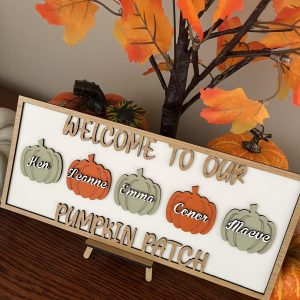 Pumpkin Patch Freestanding Family Sign